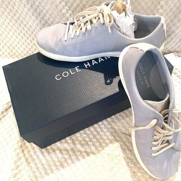 Cole Haan Grand Crosscourt ii Sueded Leather Sneakers - Light Blue  8.5 M - Picture 1 of 9